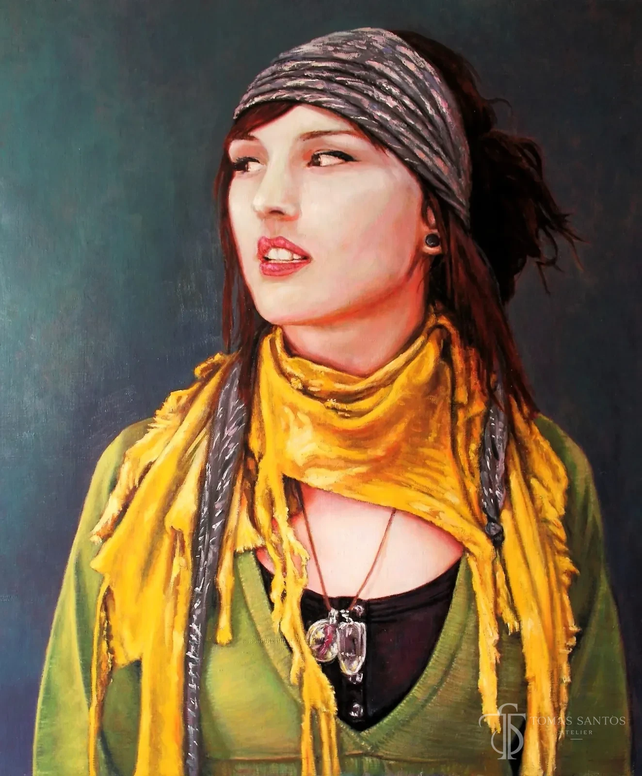 Rosa, pintura de Tomás Santos.